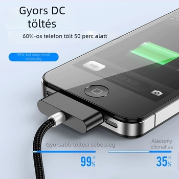 Apple 4 Adatkábel, nylon fonott, gyors töltés, 2W kimenet, egyszeres fej
