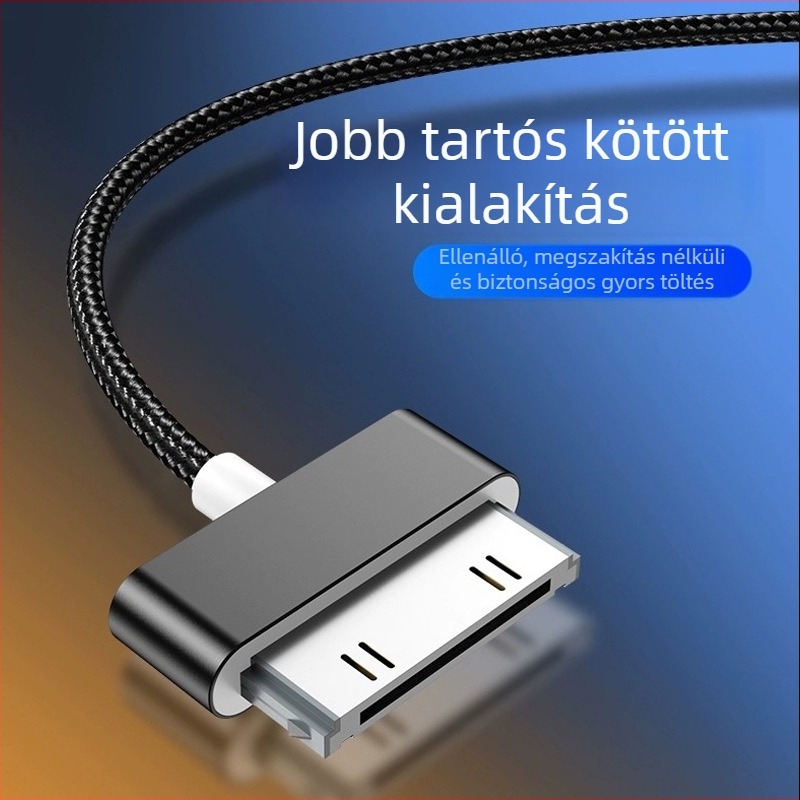 Apple 4 Adatkábel, nylon fonott, gyors töltés, 2W kimenet, egyszeres fej