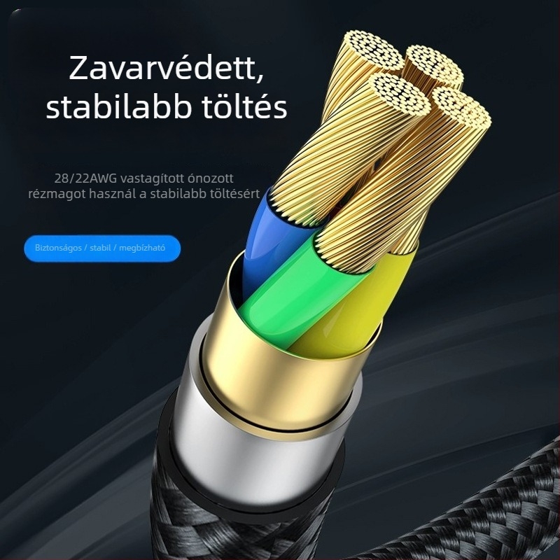Apple 4 Adatkábel, nylon fonott, gyors töltés, 2W kimenet, egyszeres fej