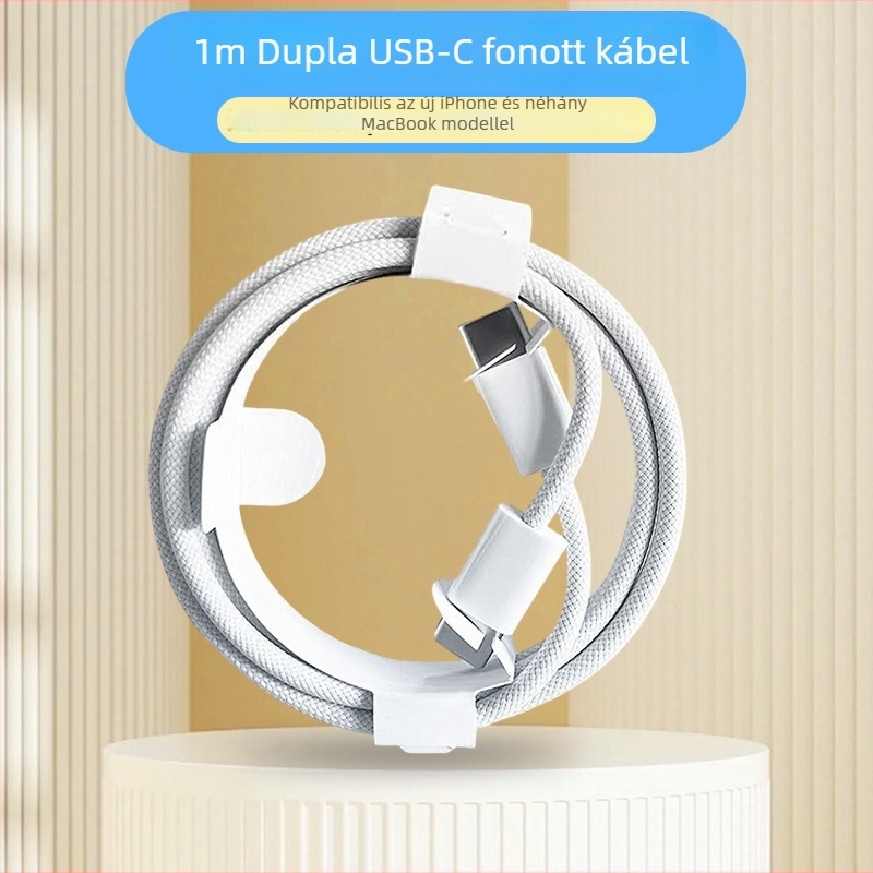 USB-C töltőkábel Apple iPhone 15/16 és iPad számára, 60W/100W gyors töltés, szövött kialakítású