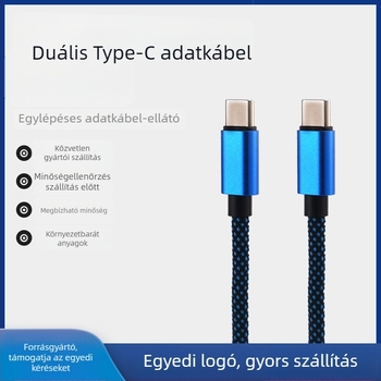Type-C nylon fonott adatkábel, 100W, 1-2 elágazás, 2 az 1-ben tabletához