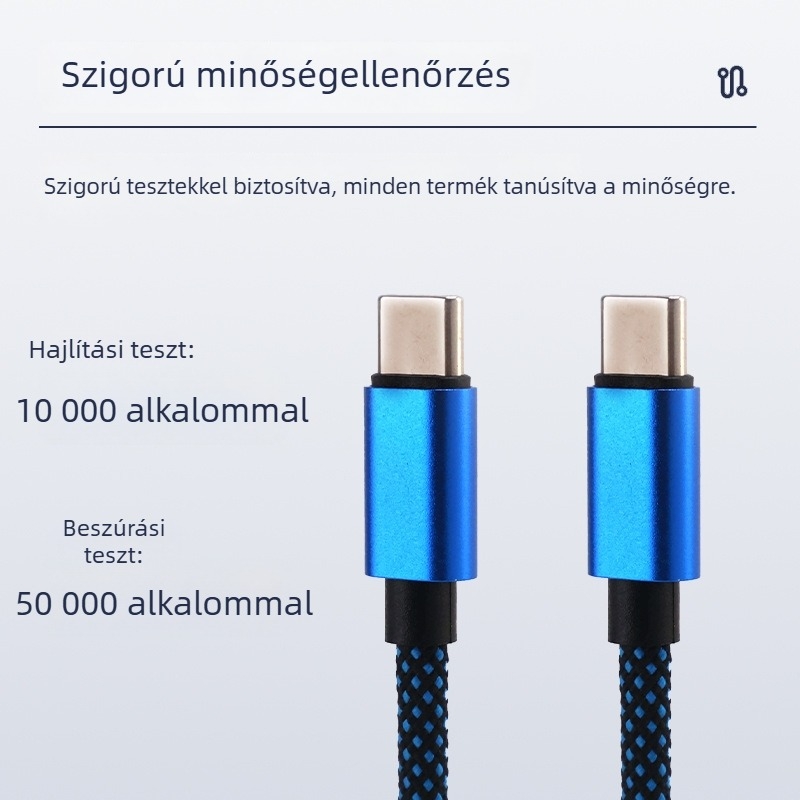 Type-C nylon fonott adatkábel, 100W, 1-2 elágazás, 2 az 1-ben tabletához