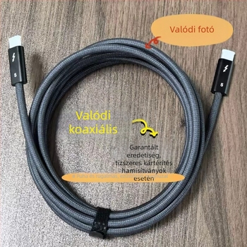 Koaxiális Thunderbolt 5 adatkábel, hossz 1–2 m, 80 Gbps, 16K, 240W gyors töltés, USB4 / Thunderbolt 4 kompatibilis