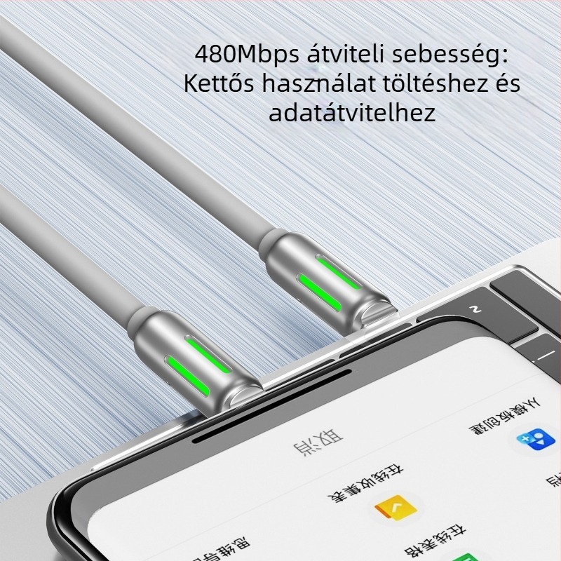 240W szilikon USB-C töltőkábel Apple, Huawei és Android eszközökhöz, laptophoz, tablethez és telefonhoz – gyorstöltés, hossz 1–2 m