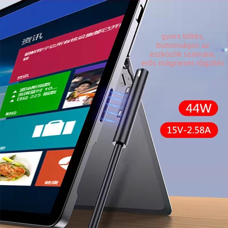 Microsoft Surface Pro töltő-tápadapter — 44W, 15V, 2.58A, Bemenet 100-240V, Közvetlen töltés (nem gyári)