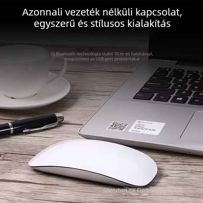 Bluetooth egér, 1600 DPI, 2 gomb, 10 m vezeték nélküli hatótáv, újratölthető, töltőkábel mellékelve