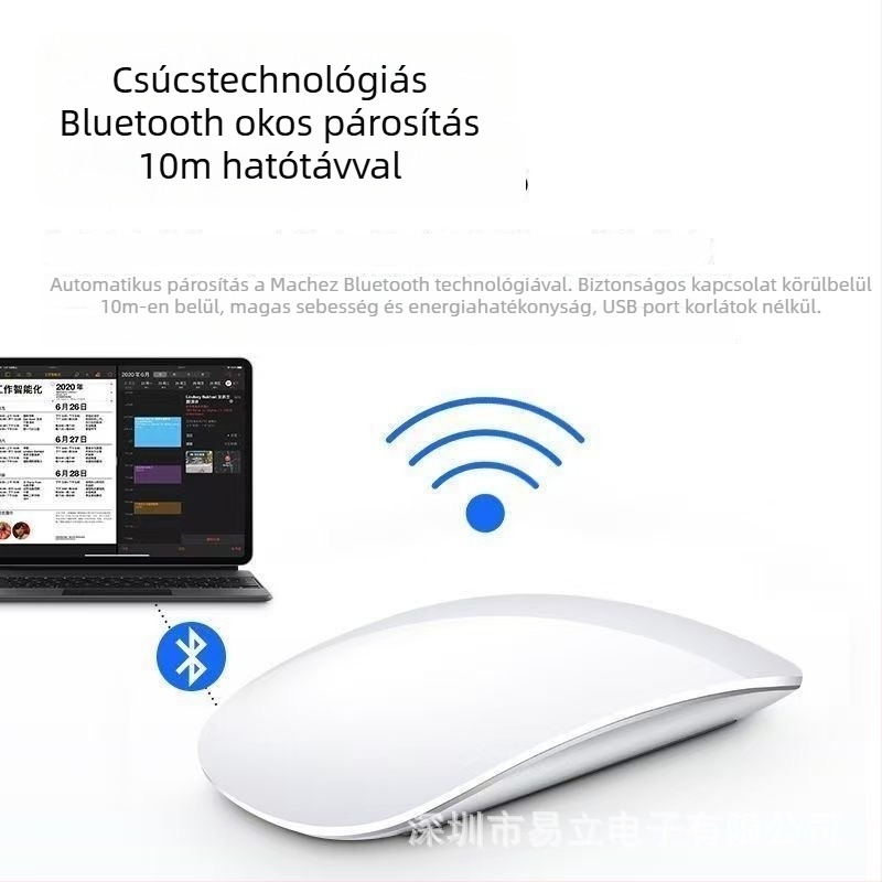 Bluetooth egér, 1600 DPI, 2 gomb, 10 m vezeték nélküli hatótáv, újratölthető, töltőkábel mellékelve