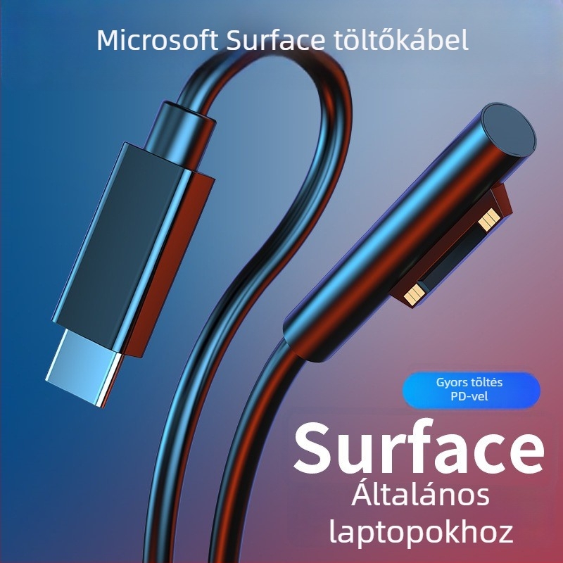 Sowin OEM töltőkábel Microsoft Surface-hoz, kompatibilis Pro 7/6/5/4/3/Go, Laptop, Book, Notebook és Tablet
