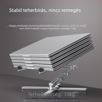 Notebook multifunkcionális állvány: forgatható, magasságban állítható, összecsukható és levehető, kompatibilis minden notebook modelllel