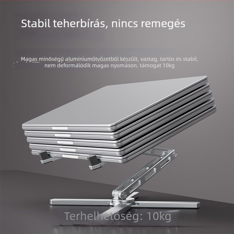 Notebook multifunkcionális állvány: forgatható, magasságban állítható, összecsukható és levehető, kompatibilis minden notebook modelllel