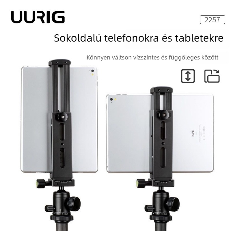 UURIG U-Pad Pro sík clip tabletához, emelő típusú alumíniumötvözet tartó iPad-sorozathoz