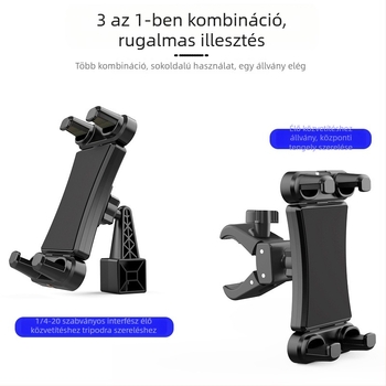 Tabletátartó forgó, vízszintes és függőleges klipekkel, dupla hosszabbító lemez, állványhoz szerelhető (GS-693B)