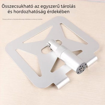 Alumínium ötvözetből készült tablet/Laptop tartó, állítható, összecsukható, 360° forgás, modell TXF010, súly 0,88 kg