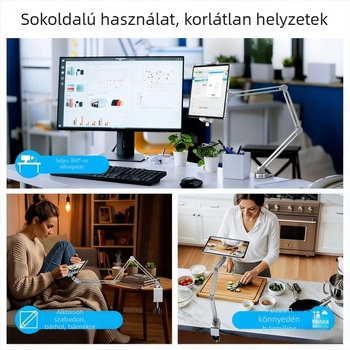 10,9 hüvelykes alumínium ötvözetes asztali clamp, cantilever kar és mágneses töltés, iPad Air Pro-hoz
