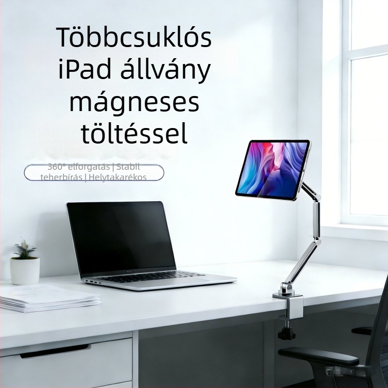 10,9 hüvelykes alumínium ötvözetes asztali clamp, cantilever kar és mágneses töltés, iPad Air Pro-hoz
