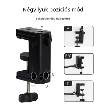 Állítható asztali tabletatartó teleszkópos karral és I-alakú rögzítő talppal