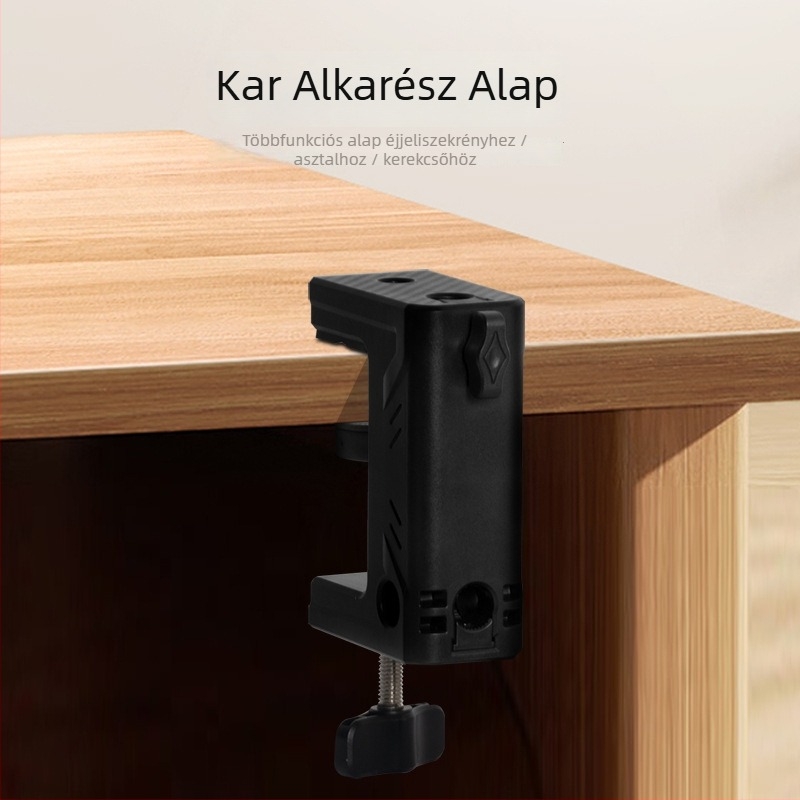 Állítható asztali tabletatartó teleszkópos karral és I-alakú rögzítő talppal