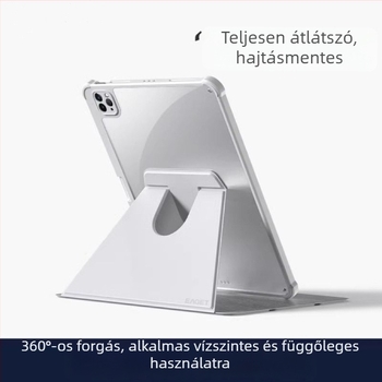 iPad védőtok 11. generációs A16-höz, 360°-os forgás, bőr Pro, gravírozott mintázat