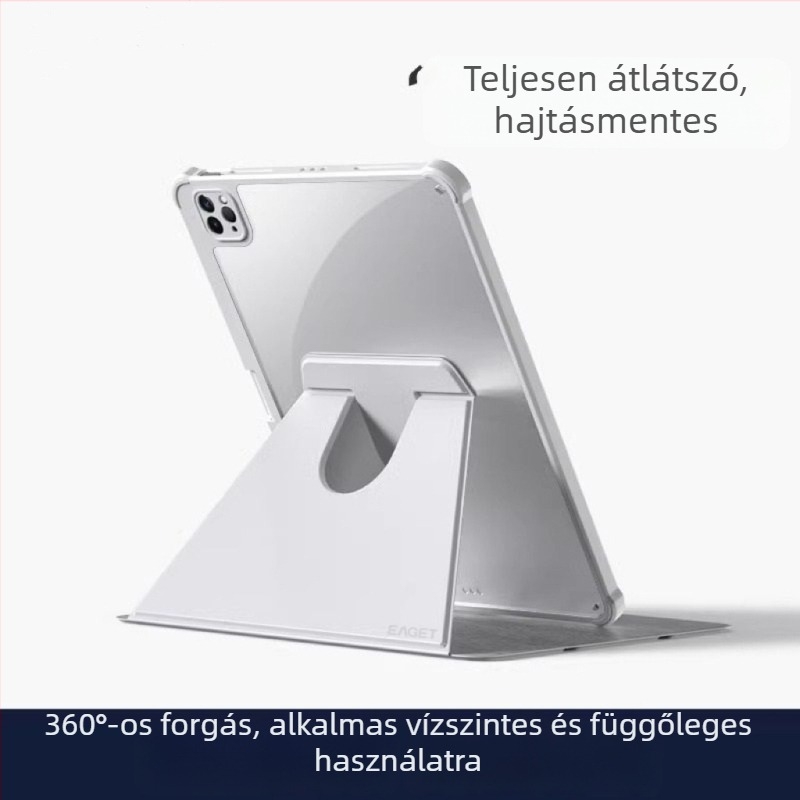 iPad védőtok 11. generációs A16-höz, 360°-os forgás, bőr Pro, gravírozott mintázat
