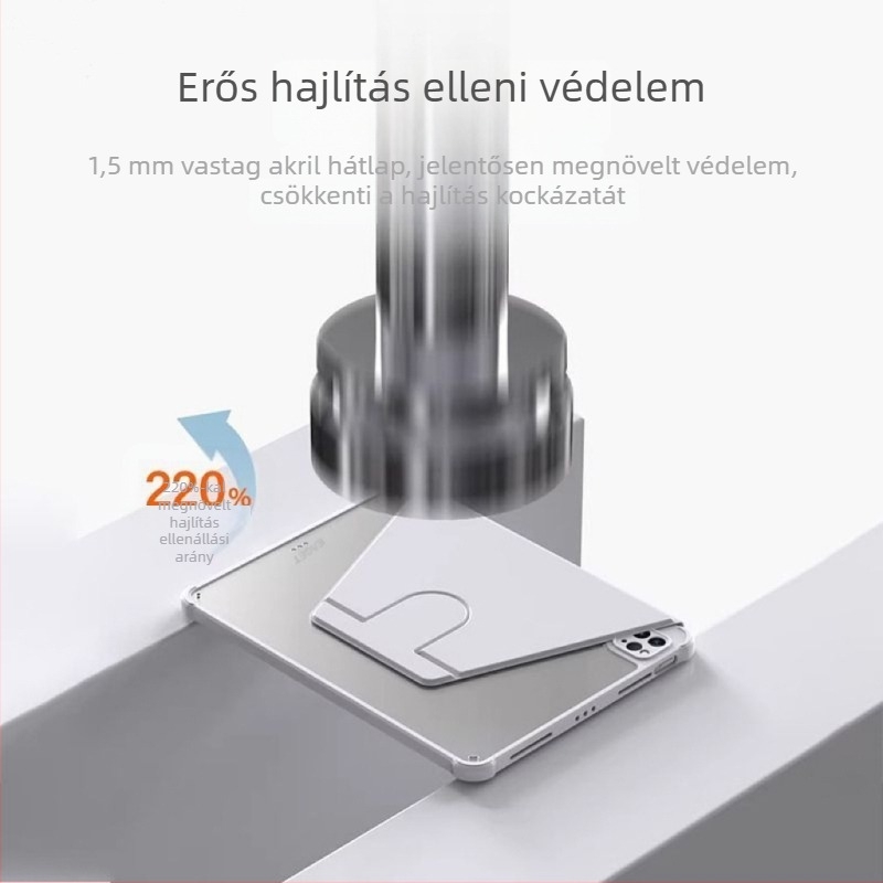 iPad védőtok 11. generációs A16-höz, 360°-os forgás, bőr Pro, gravírozott mintázat