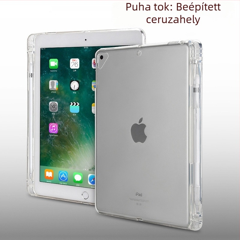 Átlátszó teljes védőtok tollhelyes iPadhez, 9,7–11 hüvelykes modellekhez, kompatibilis az iPad Air 6-tal