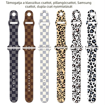 Apple Watch szilikon szíj Series 3–7 kompatibilis, testreszabható nyomtatású dizájn, divatos stílus