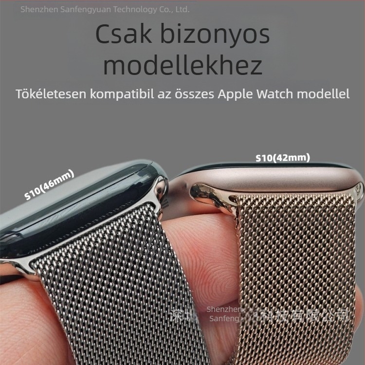 Apple Watch Milanese szíj CNC csatlakozóval, fémből készült szíj, mágneses csat, testreszabható interfész méret