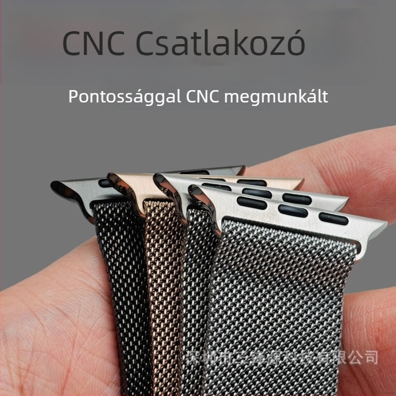 Apple Watch Milanese szíj CNC csatlakozóval, fémből készült szíj, mágneses csat, testreszabható interfész méret