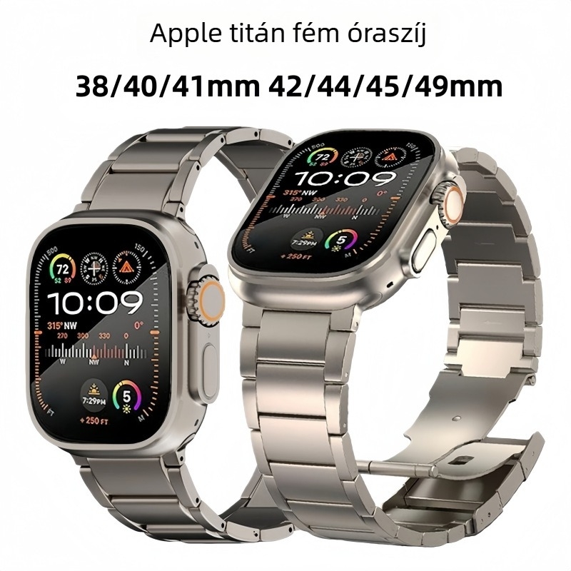 Három gyöngyös titán óraszíj Apple Watch S11 Ultra2
