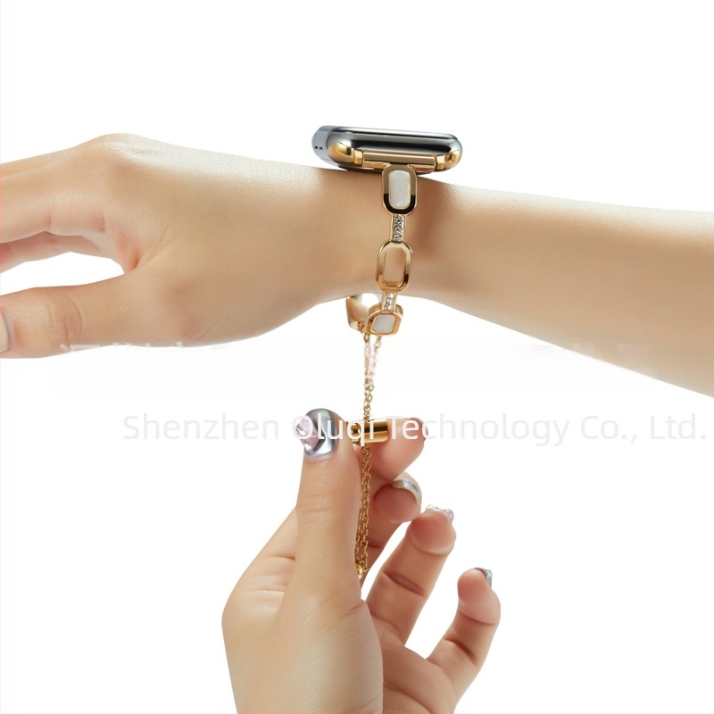 Apple Watch fém lánc szíj, dizájn Mother-of-Pearl Marble, divat stílus