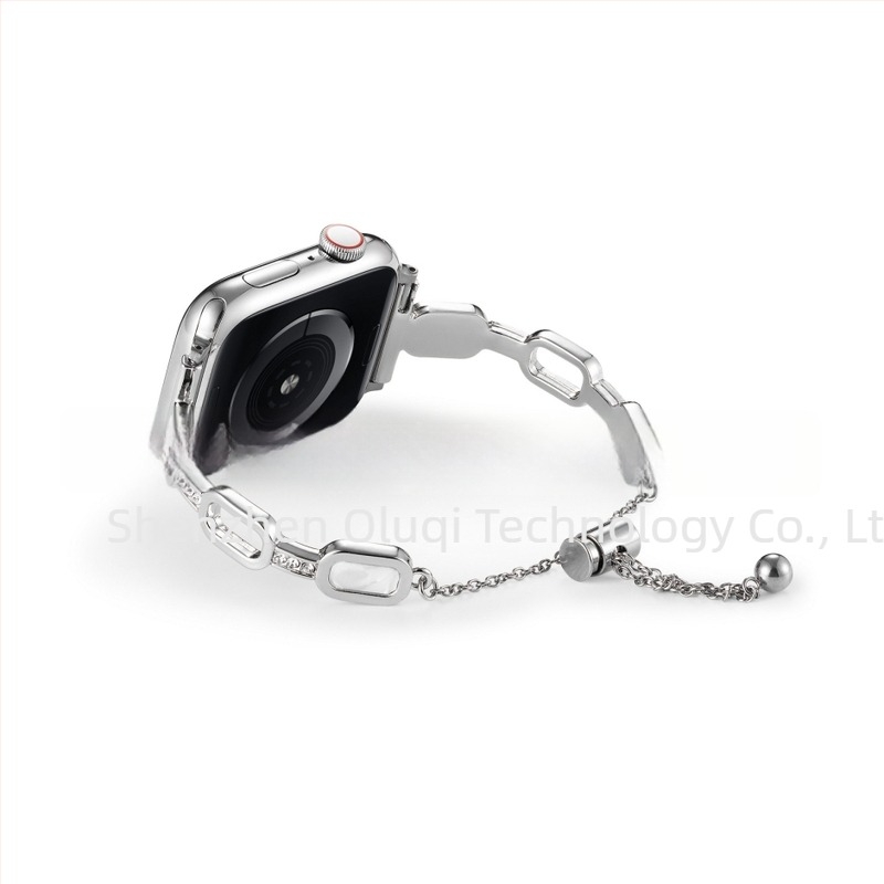 Apple Watch fém lánc szíj, dizájn Mother-of-Pearl Marble, divat stílus