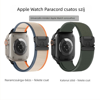 Apple Watch Ultra 2-hoz illeszkedő elasztikus nylon szíj para csattal