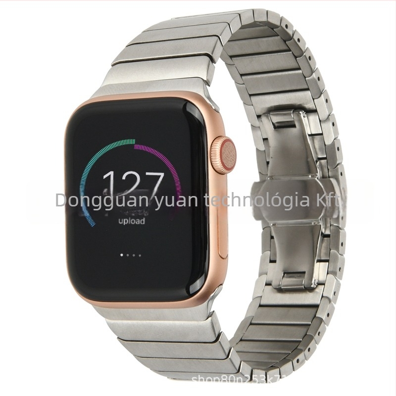 Apple Watch rozsdamentes acél bambusz láncos csattal — Márka Inrush Source, Anyag: Rozsdamentes acél, Stílus: Sport/Üzleti/Szabadidő