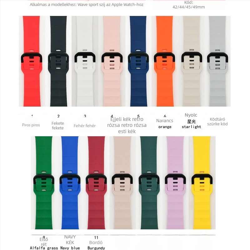 Szilikon sport-szíj Apple Watch Series-hez – állítható, légáteresztő, egyszerű stílus
