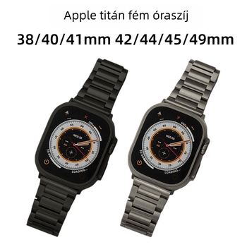 Apple Watch Ultra3-hoz kompatibil szíj, titánium-ötvözetből, 38/42 mm, I-alakú lapos csattal