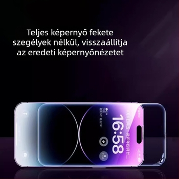 iPhone 17 Pro Maxhoz, 15/13 Pro-hoz és 17 Airhöz anti-reflektív előlap kijelzővédő – PET 0,17 mm, HD, teljes képernyő, ujjlenyomat-mentes