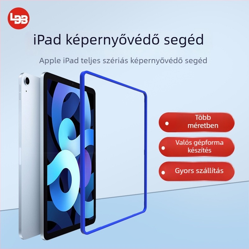 iPad Pro 12,9 hüvelykes fólia pozícionáló keret - ABS anyag, elülső fólia, sugárzásvédelmi, robbanásbiztos, ujjlenyomat-mentes