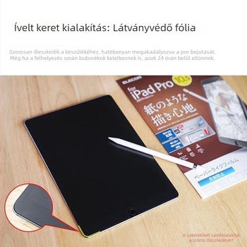 11 hüvelykes iPadhez papírszerű érzetű kijelzővédő fólia íráshoz és rajzoláshoz, sima görbített élekkel