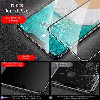 Yot Puha Élű Edzett Kijelzővédő, Puha Szélű, Adatvédelmi Funkcióval, Anti-Fingerprint, Anti-Bluelight, HD Előlap Film iPhone-hoz