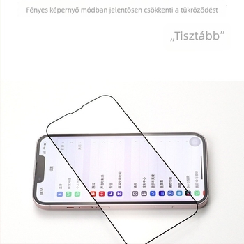 iPhone anti‑reflektív edzett üveg kijelzővédő – teljes fedés, elektropolált felület