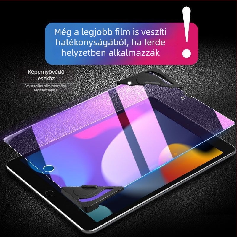 iPad edzett üveg kijelzővédő 9–5 generációhoz, HD tisztaság, ujjlenyomat-mentes, kékfény elleni védelem
