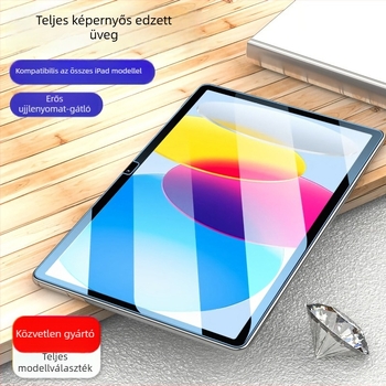 Hőkezelt üveg kijelzővédő iPad 10. generációhoz, Air 5, Pro 11, Air 4, Mini 6 és Pro 12.9 – HD, robbanásbiztos, ujjlenyomat-mentes előlapú fólia