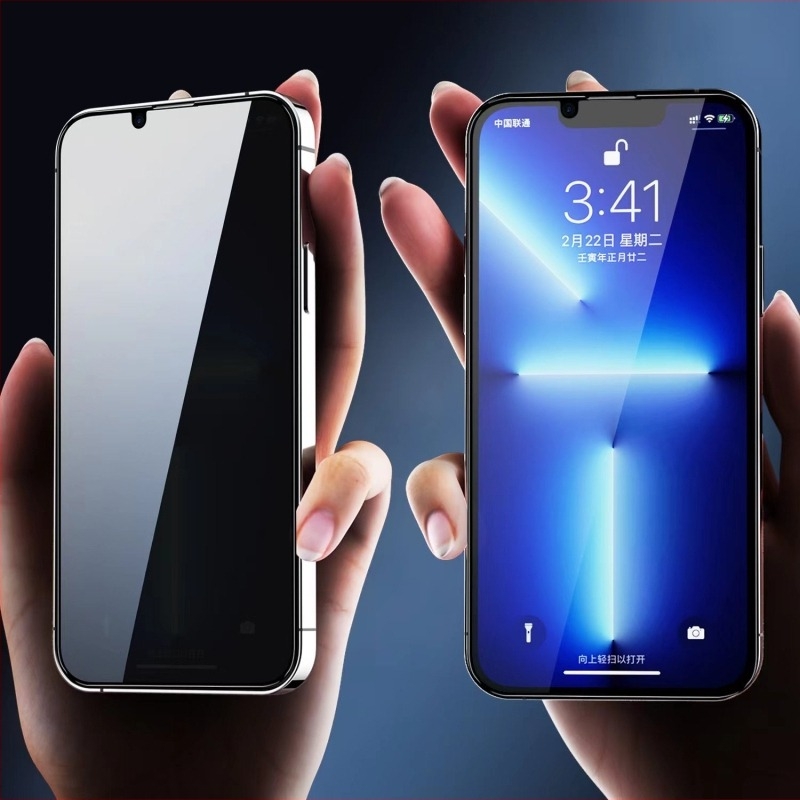 HD edzett üveg képernyővédő anti-peep funkcióval iPhone 14 Pro / 13 Pro Max