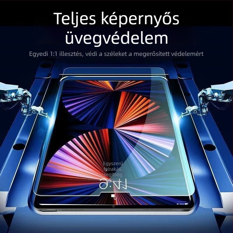 Edzett üveg kijelzővédő iPad Air 5-höz – teljes fedés, HD, anti-ujjlenyomat, anti-kék fény