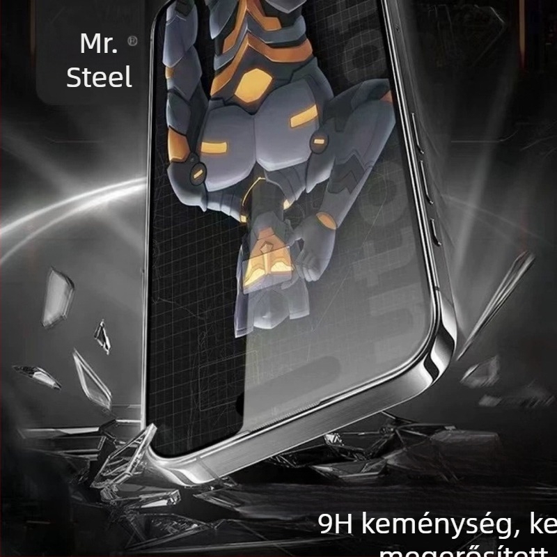 Mr. Steel Edzett üveg kijelzővédő Apple iPhone-hoz — HD ujjlenyomat-mentes, elülső film