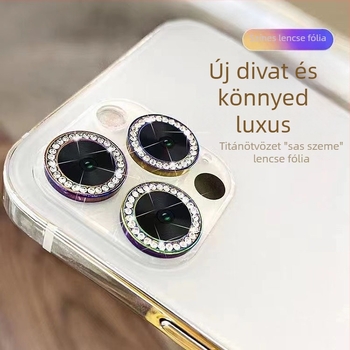Kamera lencse védőgyűrű fémdíszítéssel iPhone 14 Pro Max és iPhone 16 Pro Max