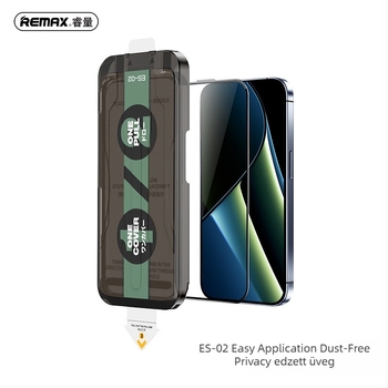 Remax iPhone 17-hez készült HD felbontású edzett üveg képernyővédő, magánélet védelme, 16 másodperces felhelyezési készlet, 15 darabos készlet
