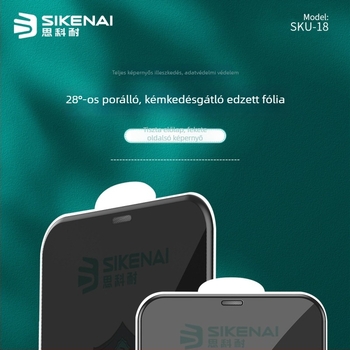 Sikona Anti-Peep Edzett Üveg Kijelzővédő iPhone 15-höz, 15 Pro-hoz és 15 Pro Max-hoz – HD, Karcolásmentes