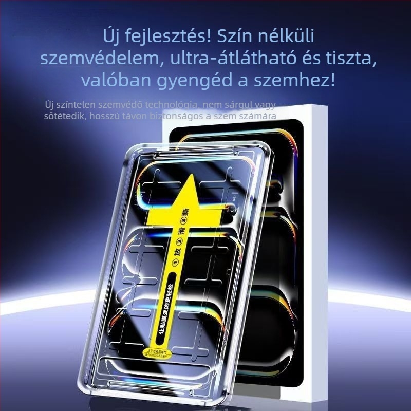 Edzett üveg képernyővédő iPad Air 6 és iPad Pro (2018–2022) – magas felbontás, anti-ujjlenyomat, anti-kék fény