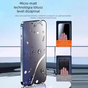 Tempered glass teljes képernyővédő iPhone-hoz — Anti-Spy, Anti-Fingerprint, karcolásálló